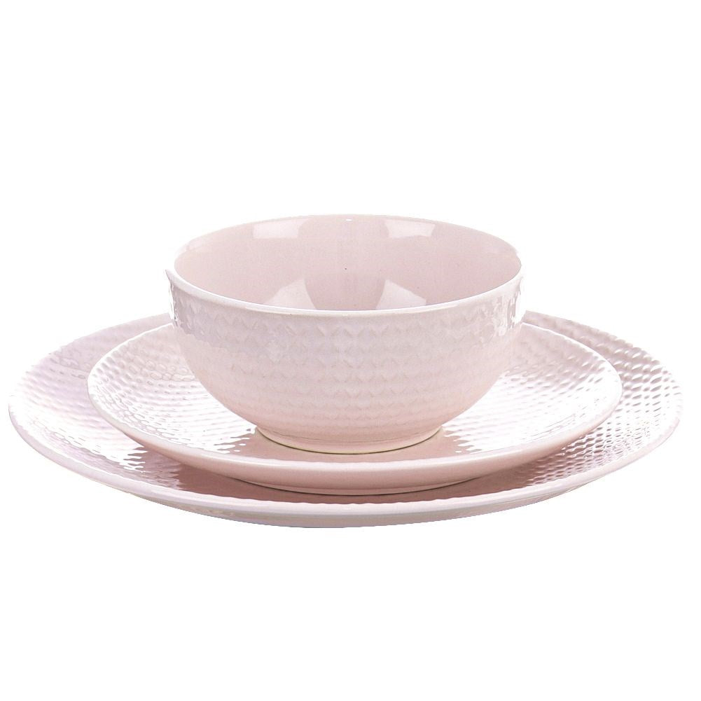 Pink ceramic bowl RELIEF 14 cm, 600 ml