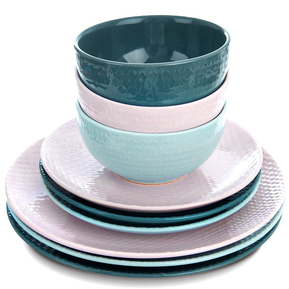 Pink ceramic bowl RELIEF 14 cm, 600 ml