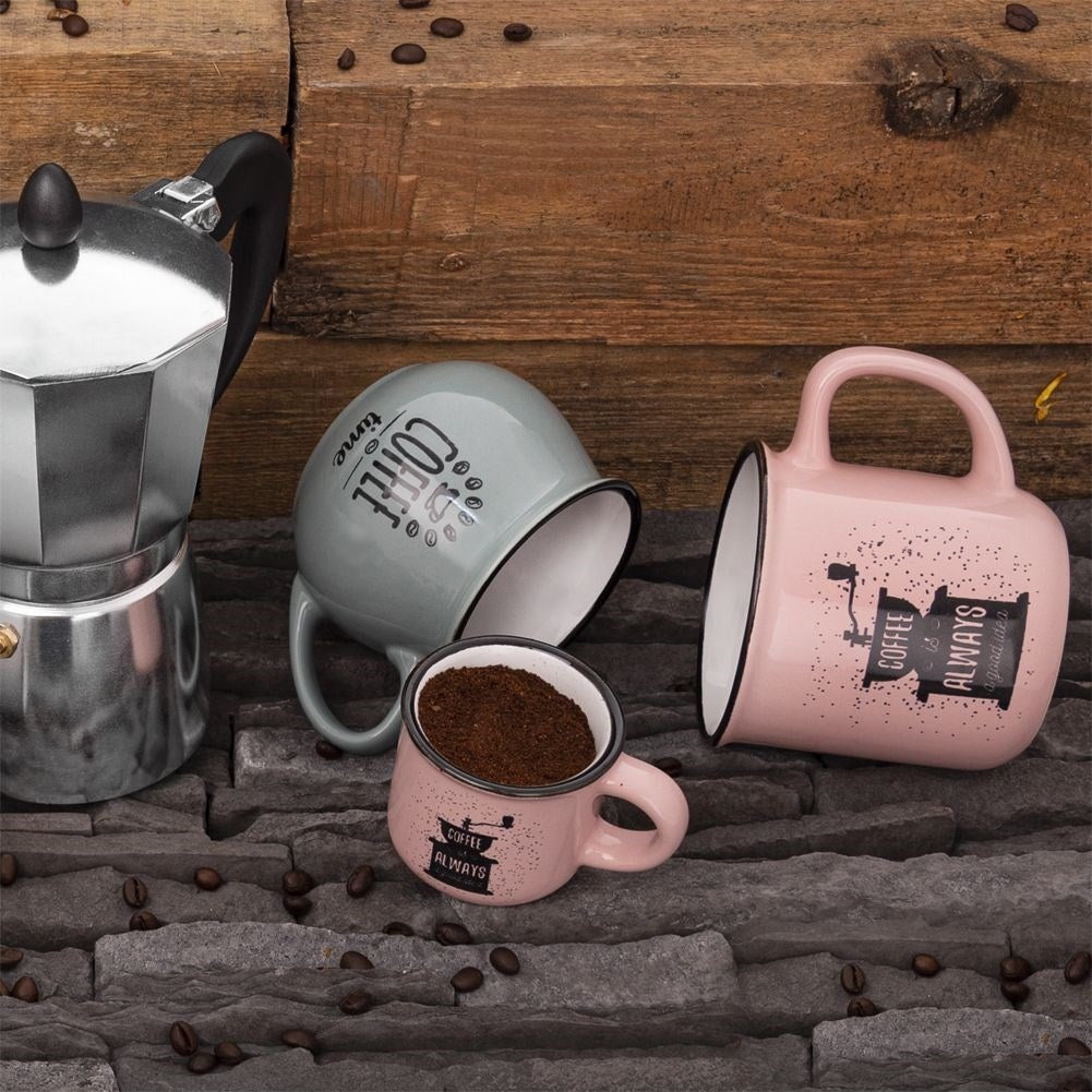 Pink ceramic cup for coffee and drinks - Unique design