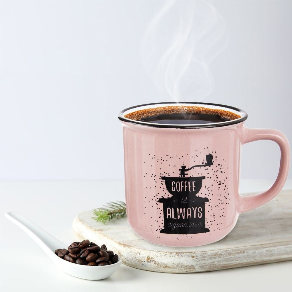 Pink ceramic cup for coffee and drinks - Unique design