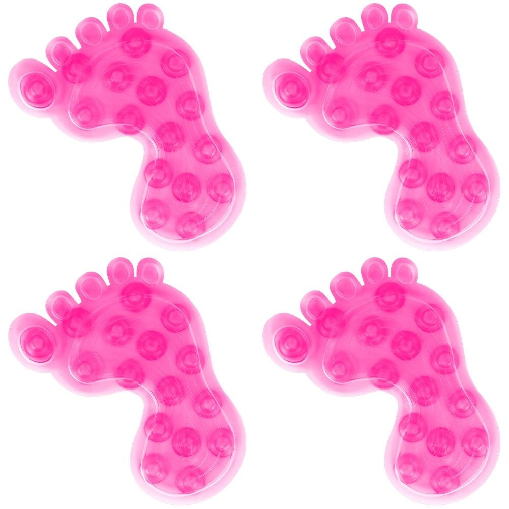 Pink non-slip protection for shower and bathtub with suction cups