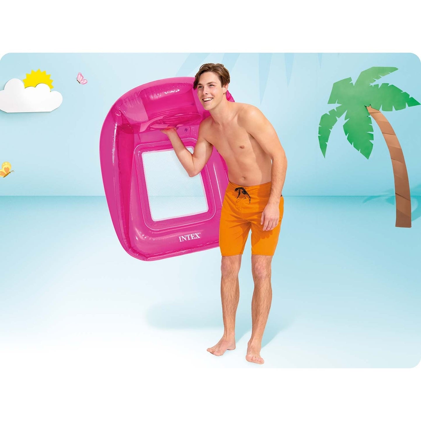 Pink swimming chair mattress INTEX 56802