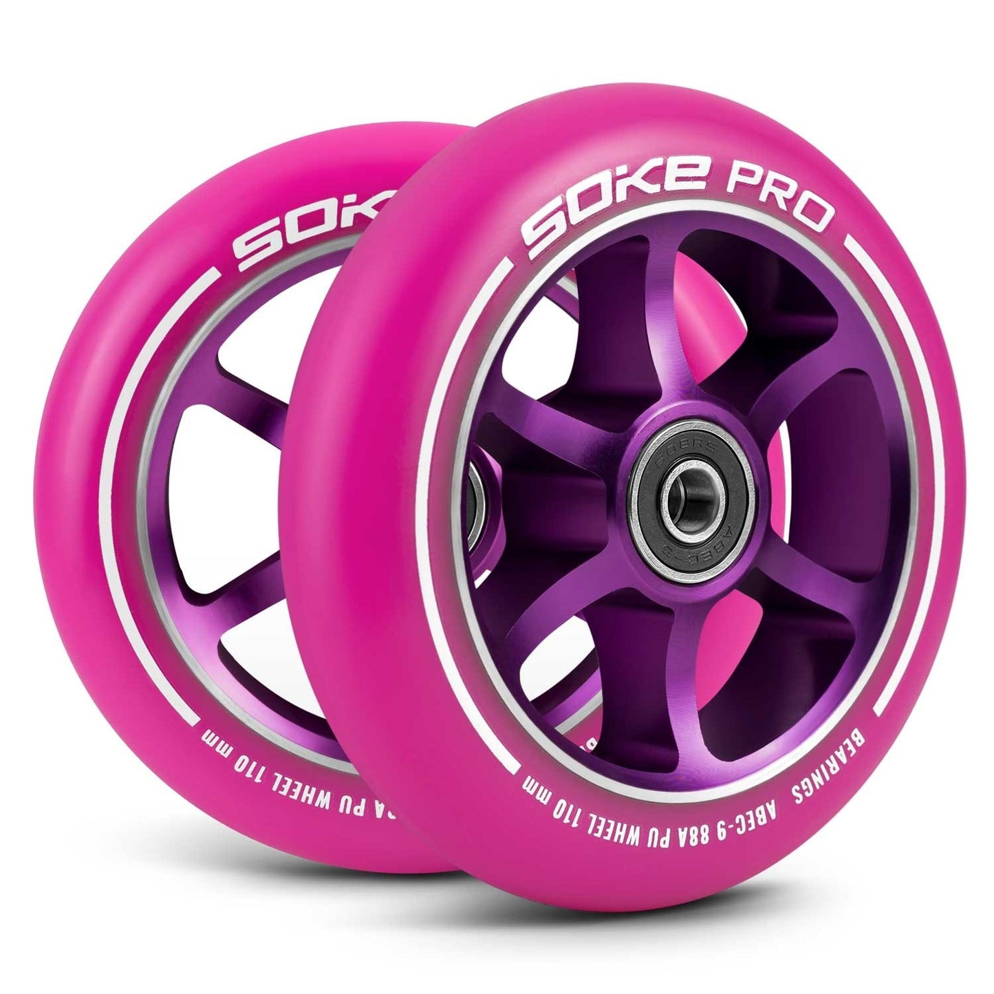 Pink wheels for scooter 110 mm - 2-pack
