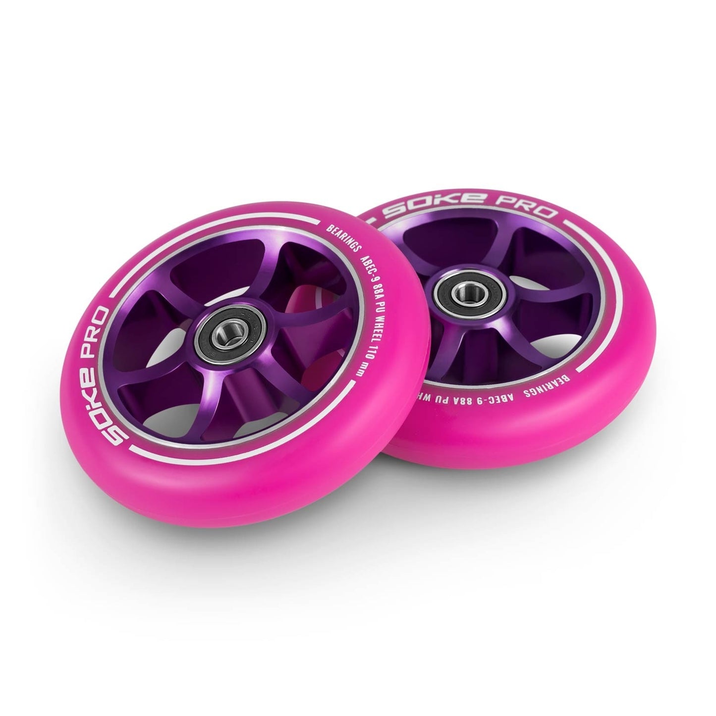 Pink wheels for scooter 110 mm - 2-pack