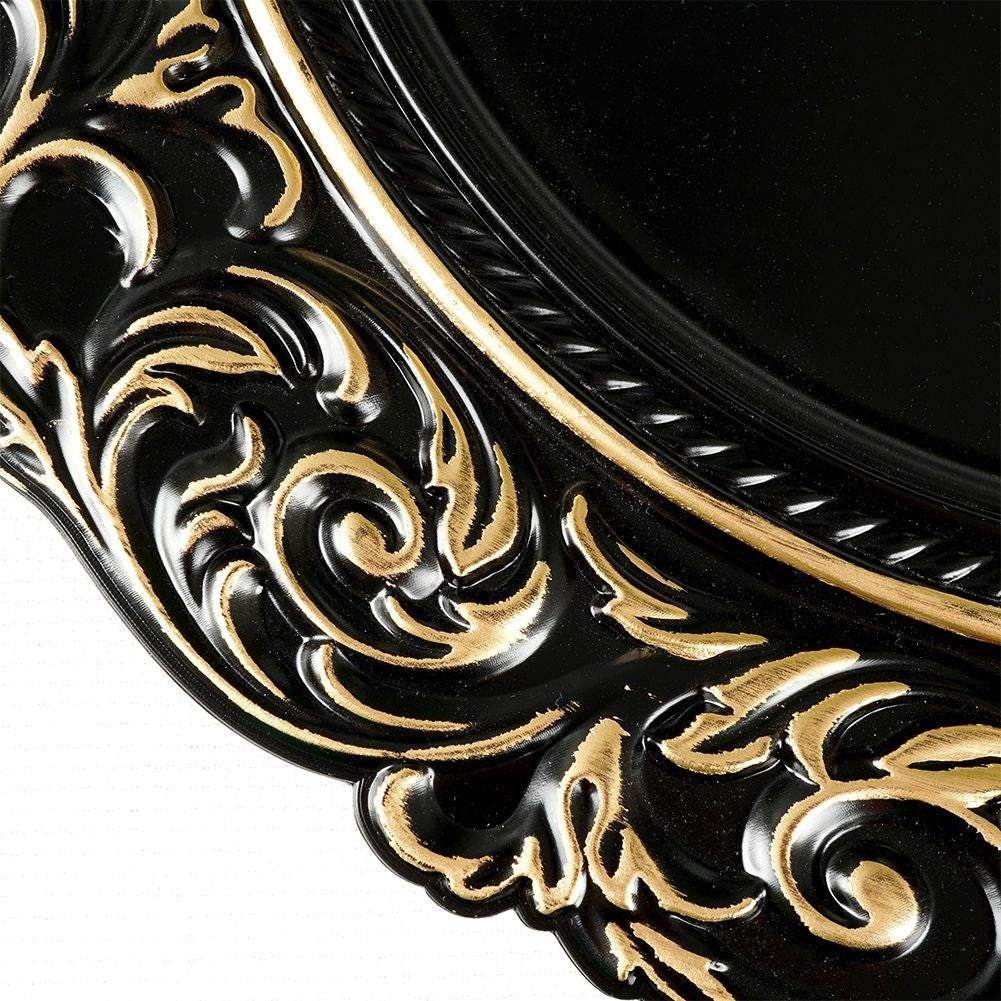 Placemat 36 cm black with antique gold details