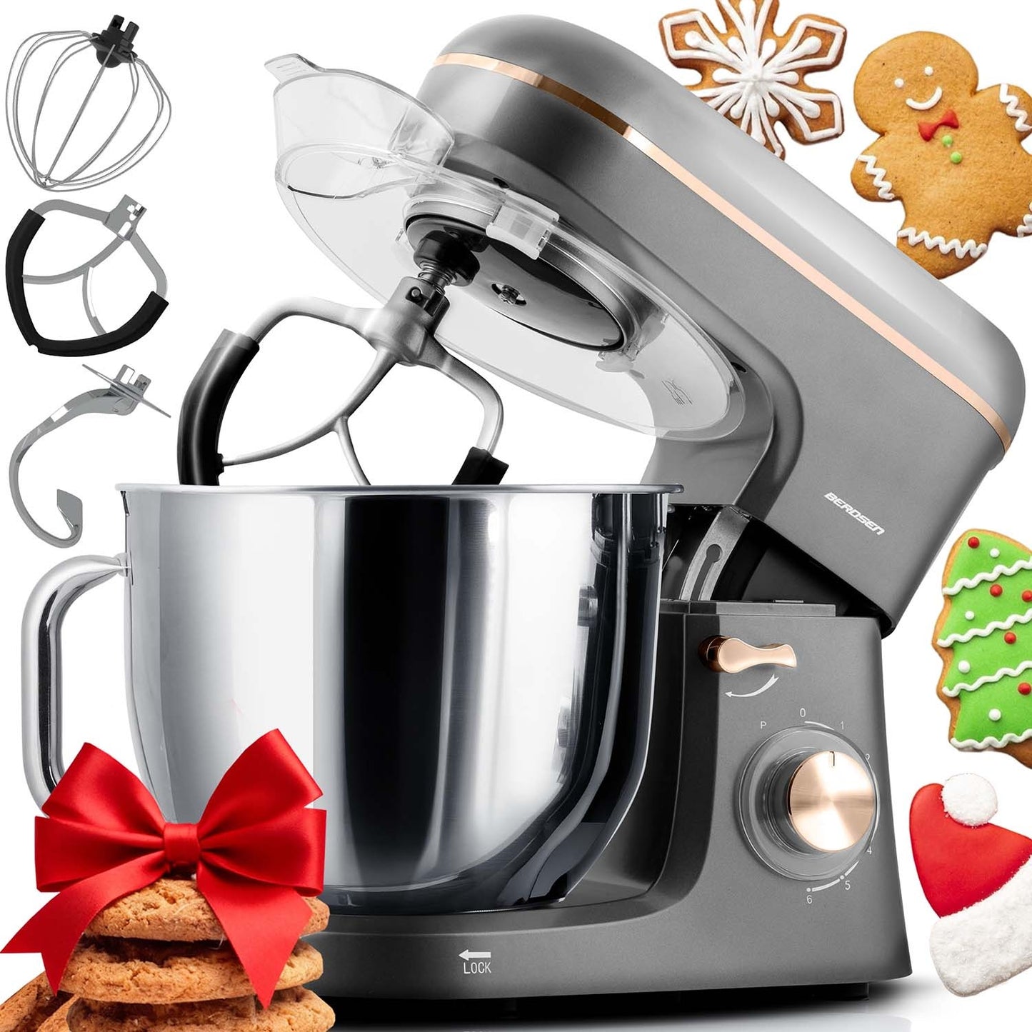 Planetary Stand Mixer 3-in-1, 6L, 1400W, Copper Motor