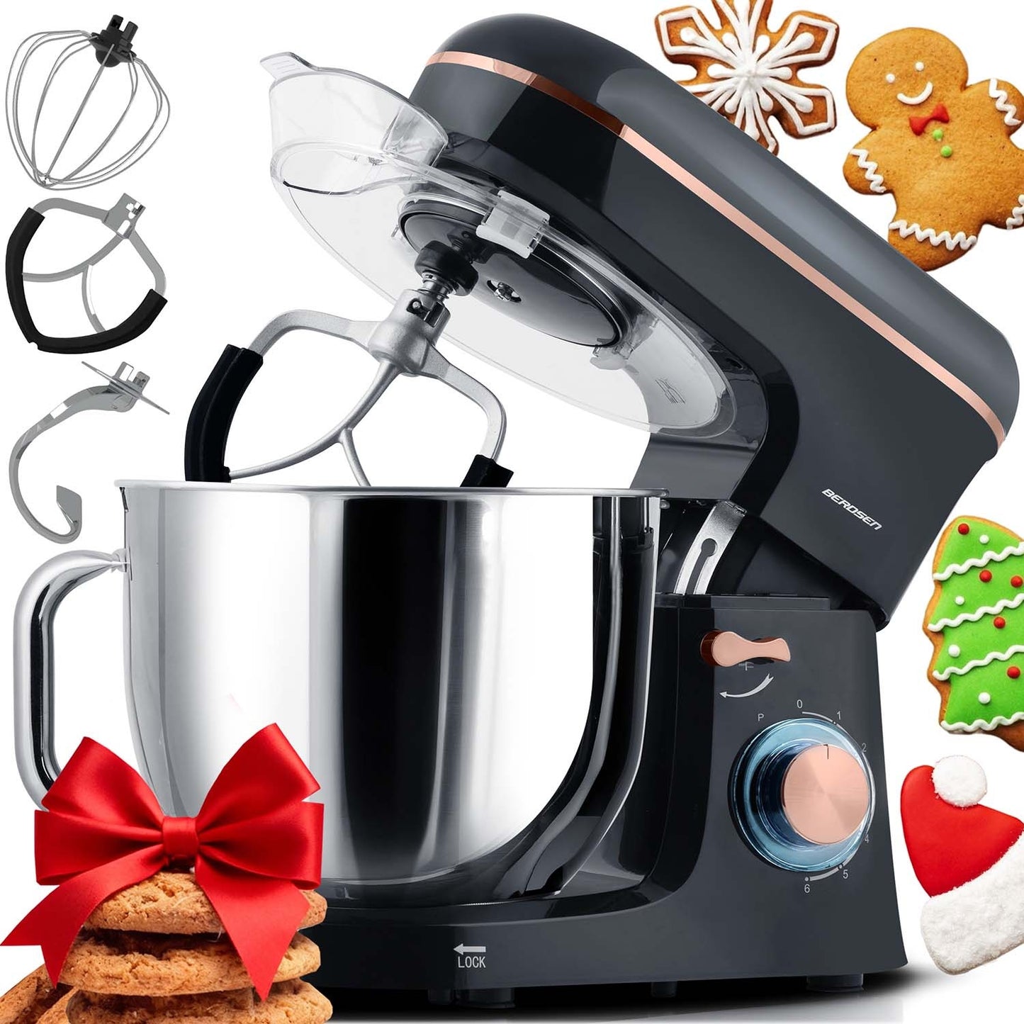 Planetary Stand Mixer 3-in-1, 6L, 1400W, Stainless Steel