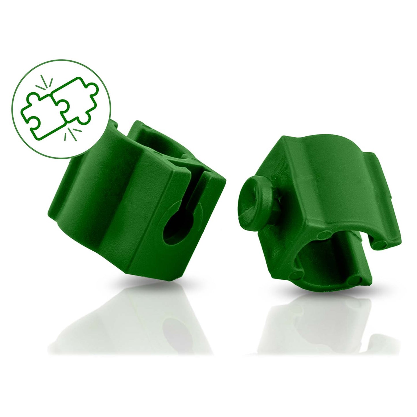 Plant Stake Connectors 11mm, Green, Pack of 10