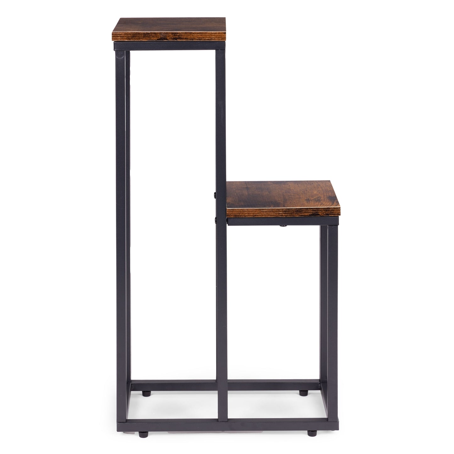 Plant Stand with 2 Shelves, Steel Frame, Anti-Slip Feet