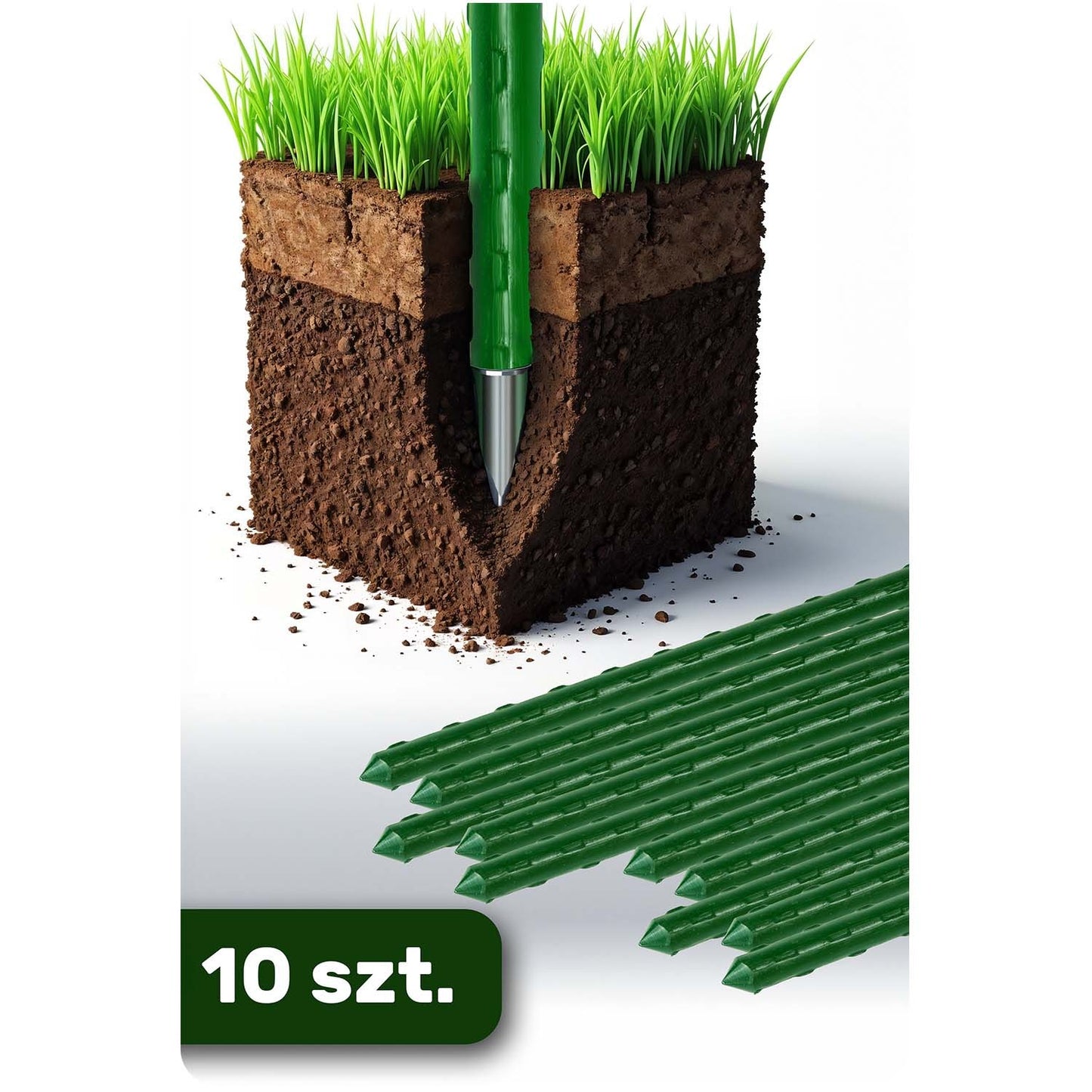 Plant stakes 120 cm Plonos PL-940 green 10pcs