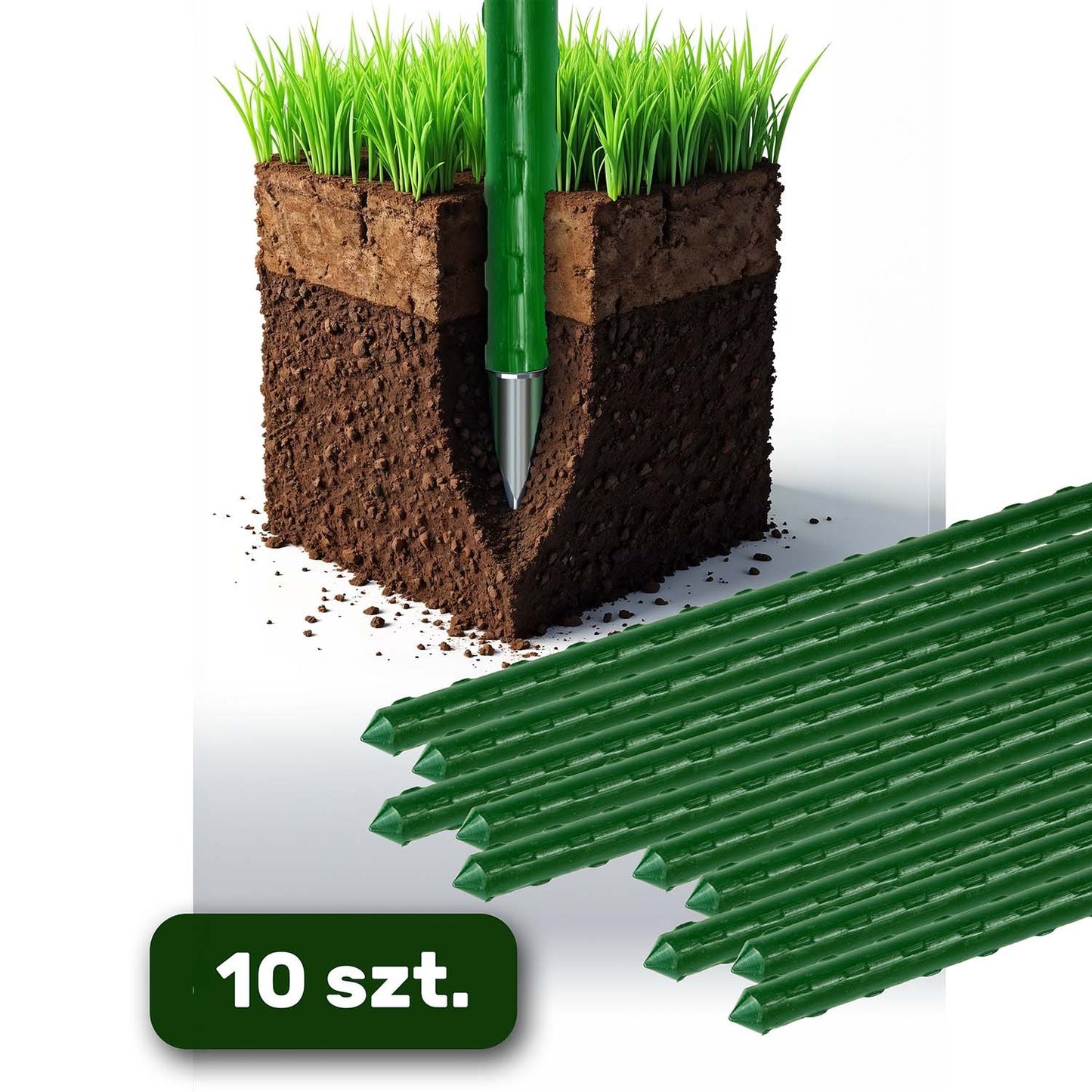 Plant stakes 150 cm Plonos PL-940 green 10pcs