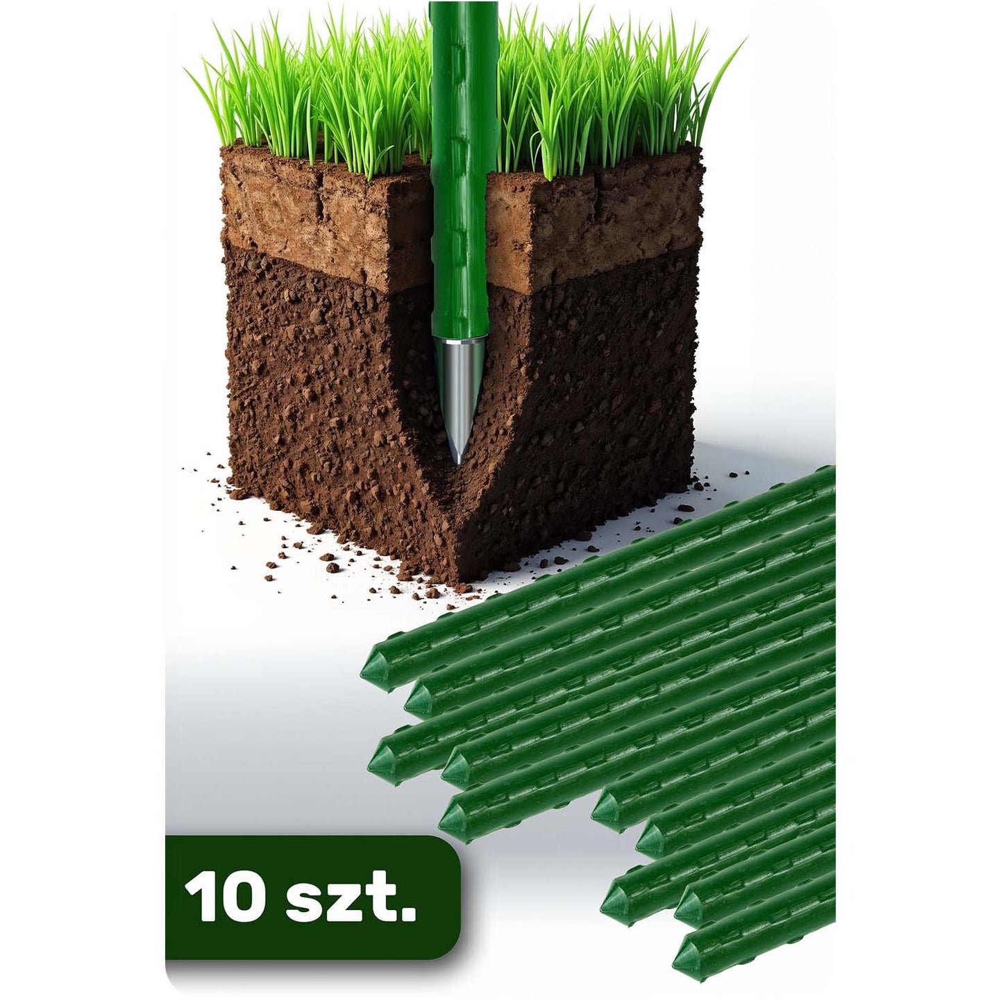 Plant stakes 180 cm Plonos PL-940 green 10pcs