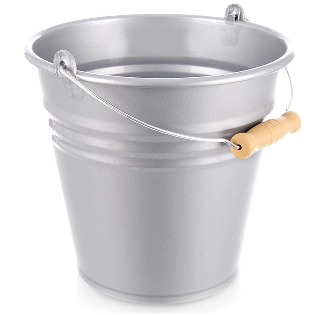 Plastic Bucket, Gray, 7L Capacity, Durable Handle