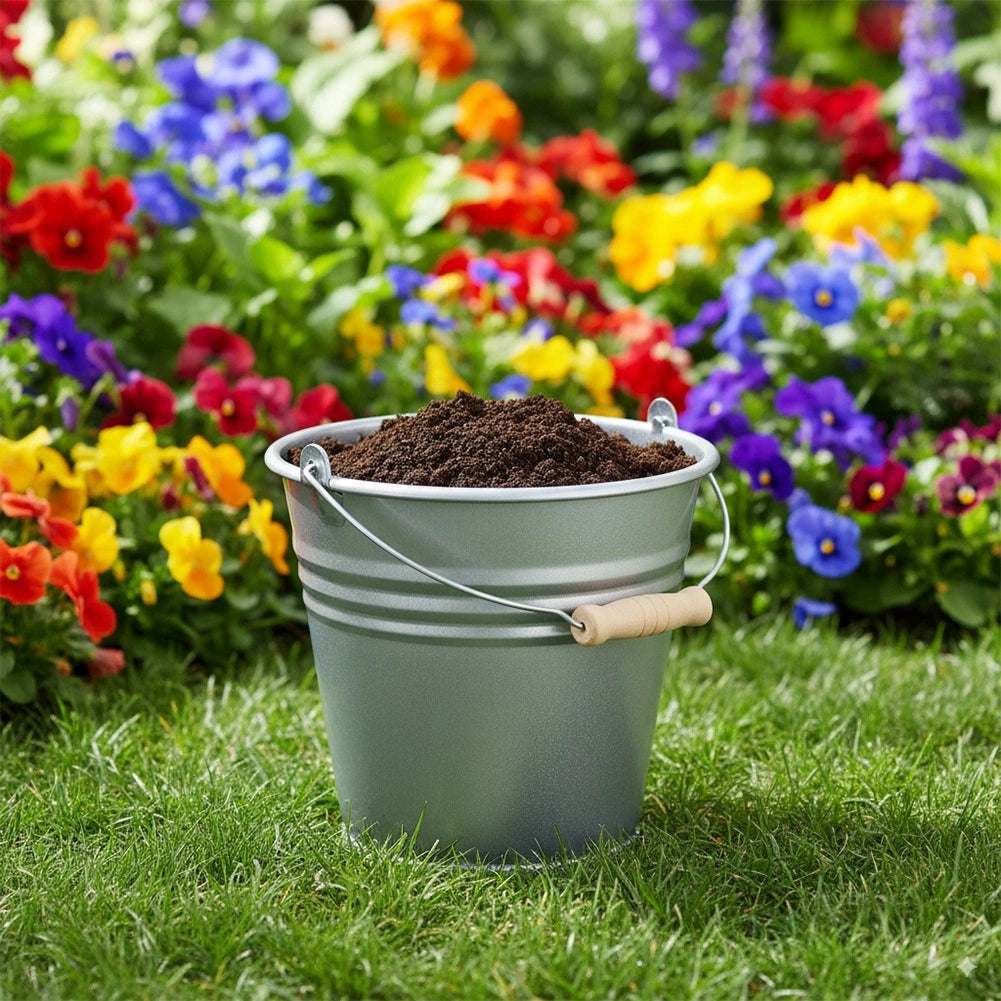 Plastic Bucket, Gray, 7L Capacity, Durable Handle