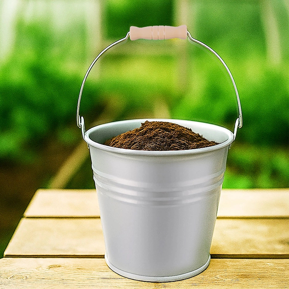 Plastic Bucket, Gray, 7L Capacity, Durable Handle