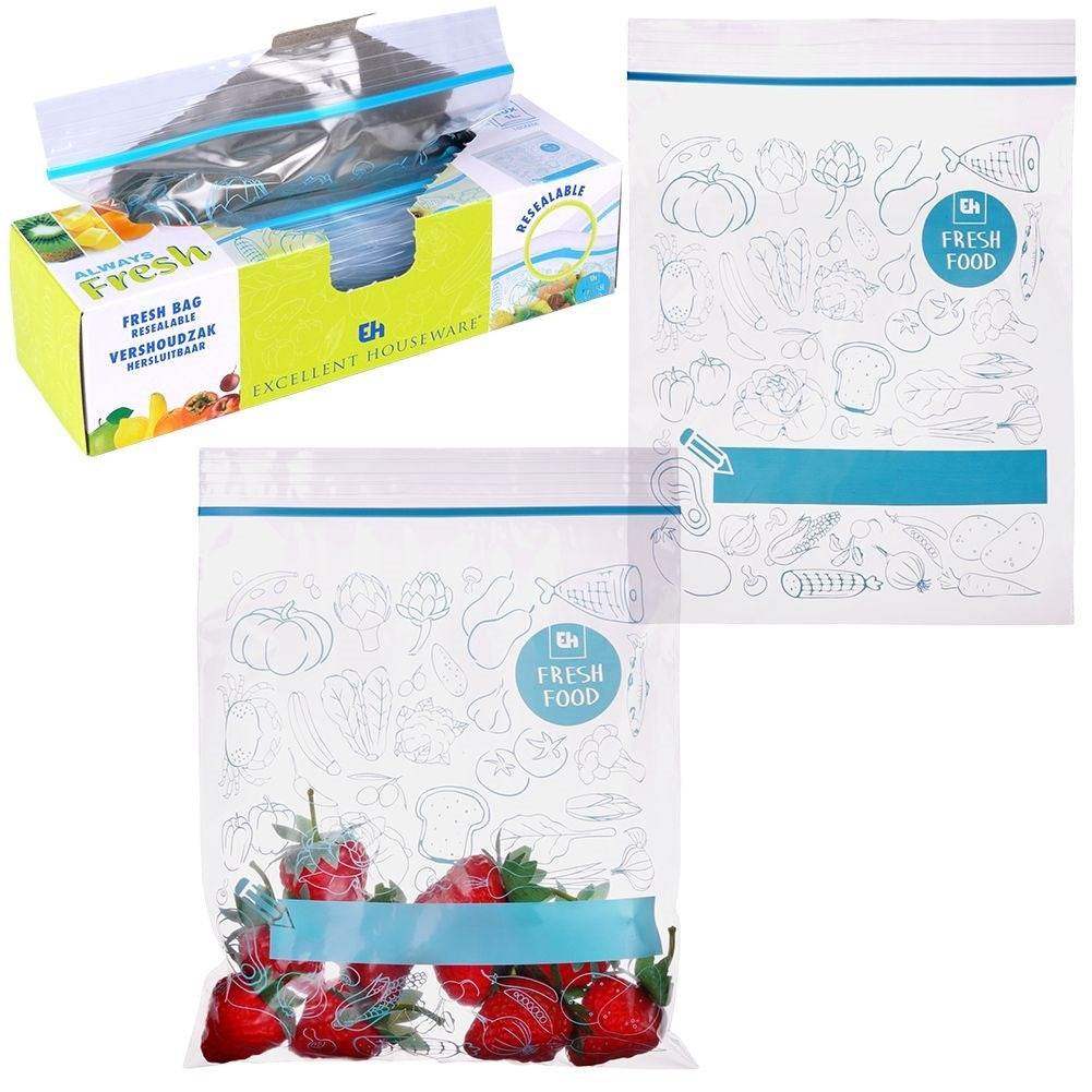 Plastic bags with closure, 1 liter, 20-pack