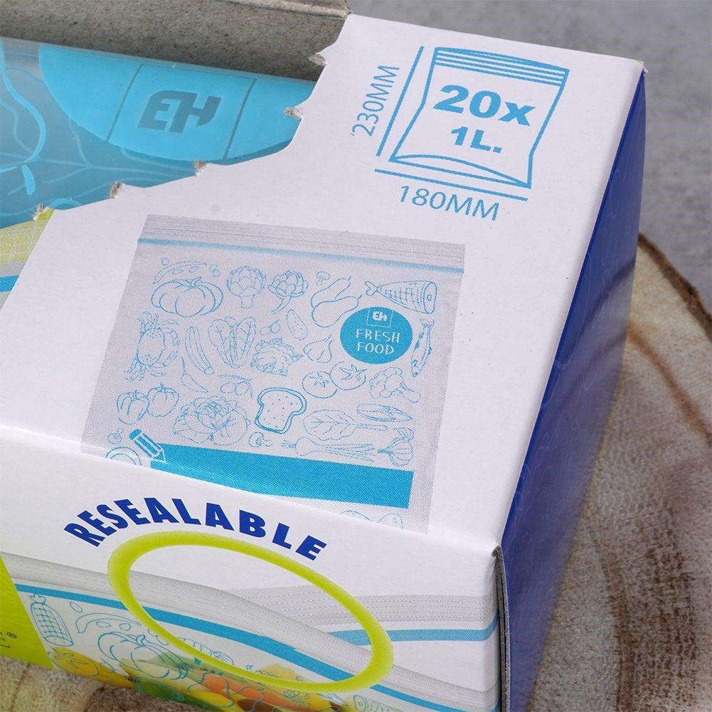 Plastic bags with closure, 1 liter, 20-pack