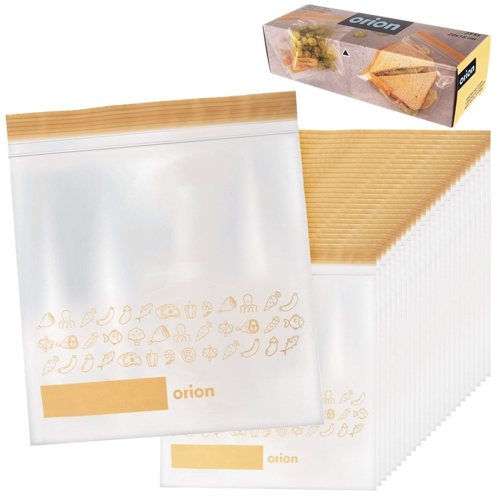Plastic bags with closure for fridge and freezer, 25-pack