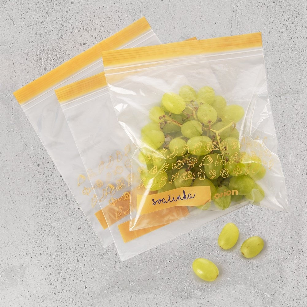 Plastic bags with closure for fridge and freezer, 25-pack