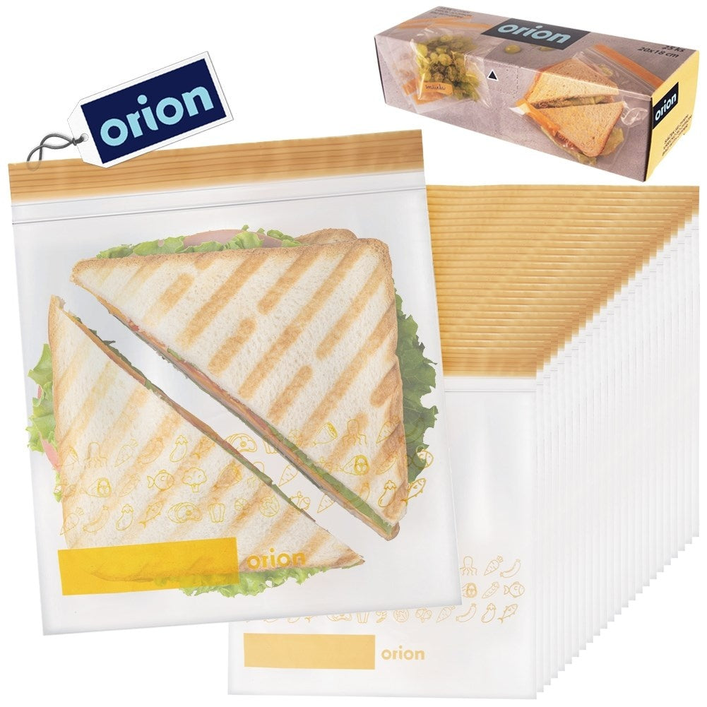Plastic bags with closure for fridge and freezer, 25-pack