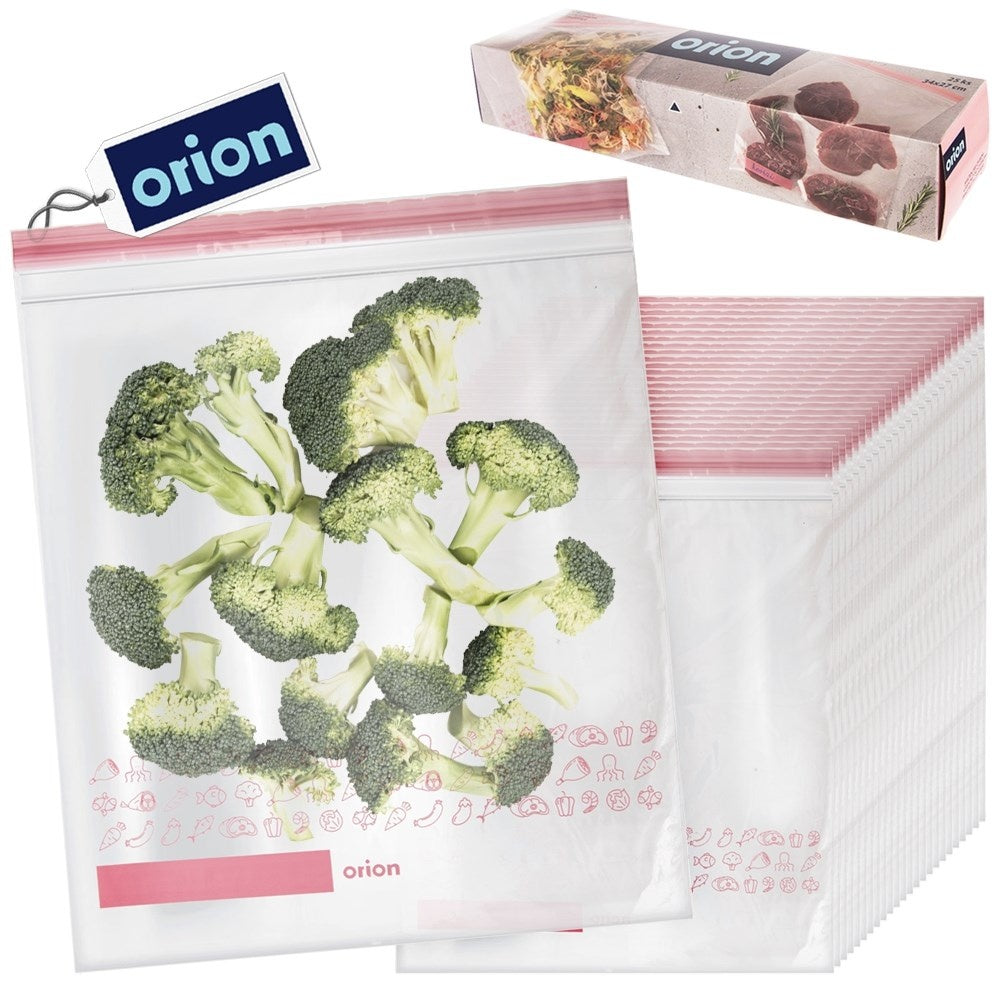Plastic bags with tight closure for fridge and freezer, 25-pack