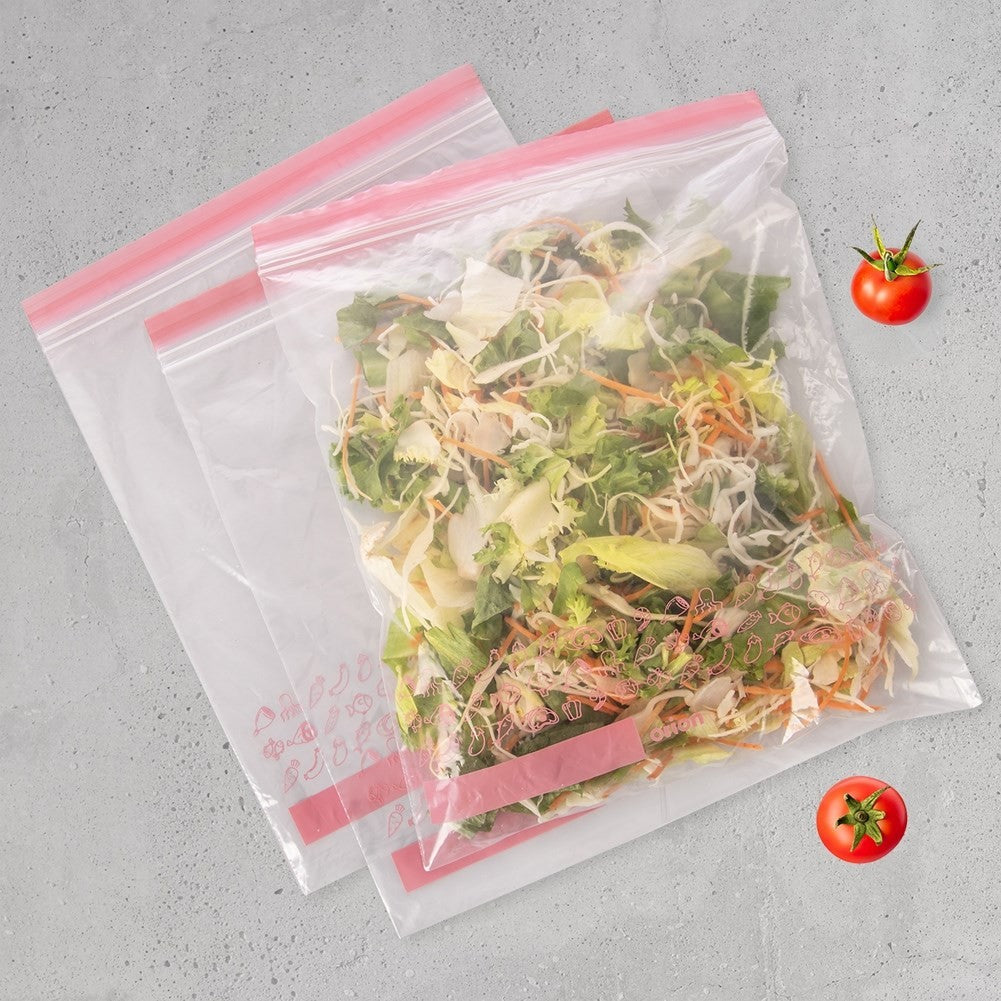 Plastic bags with tight closure for fridge and freezer, 25-pack