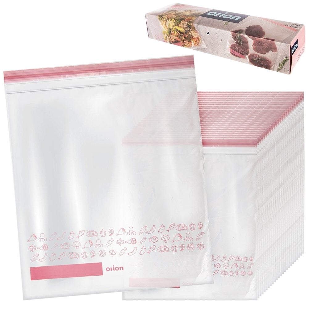 Plastic bags with tight closure for fridge and freezer, 25-pack