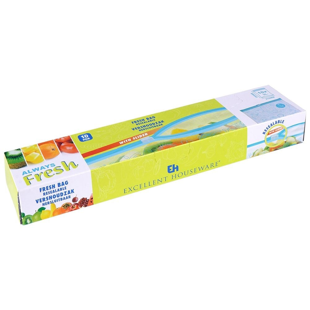 Plastic bags with tight closure for fridge and freezer, 3L, 10-pack