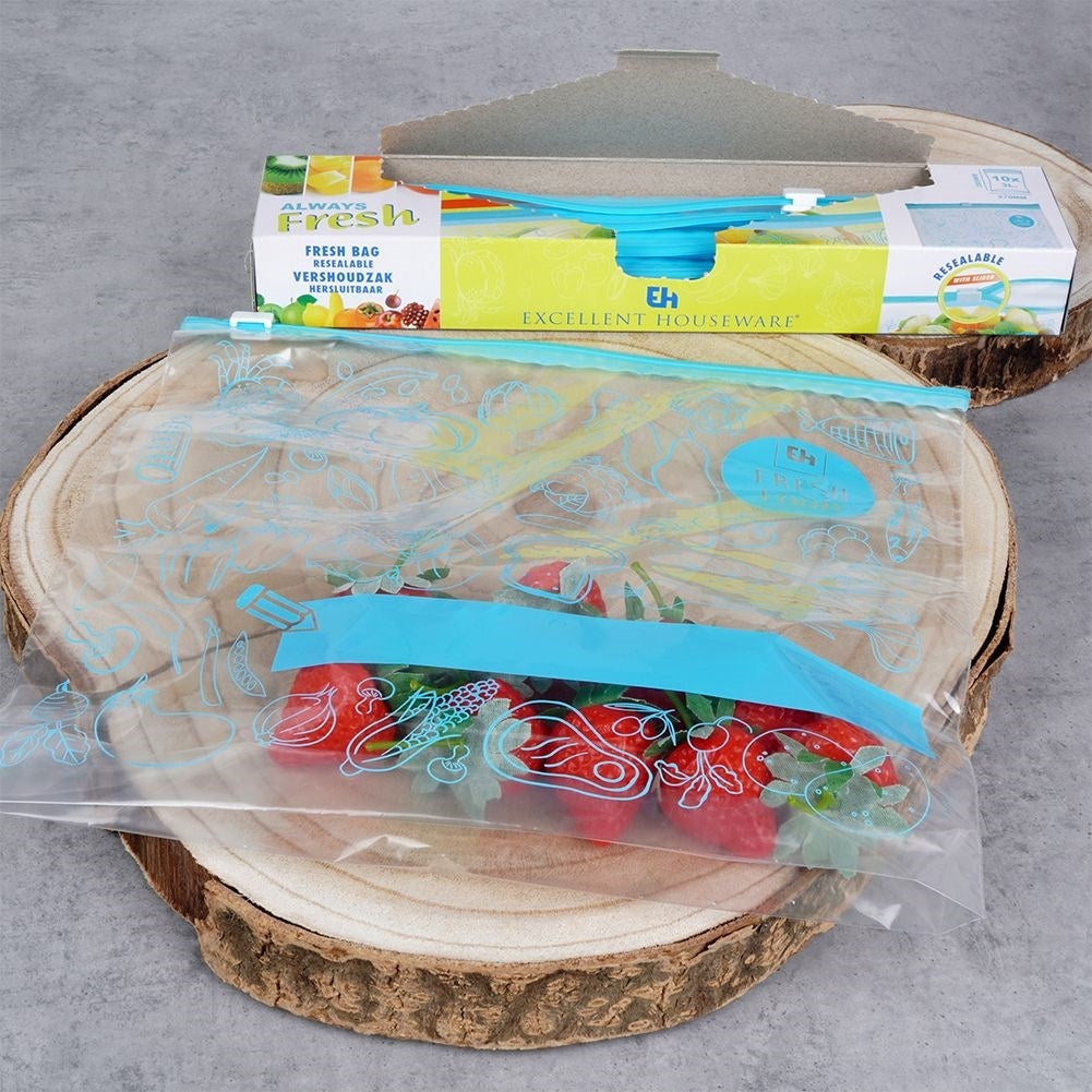 Plastic bags with tight closure for fridge and freezer, 3L, 10-pack