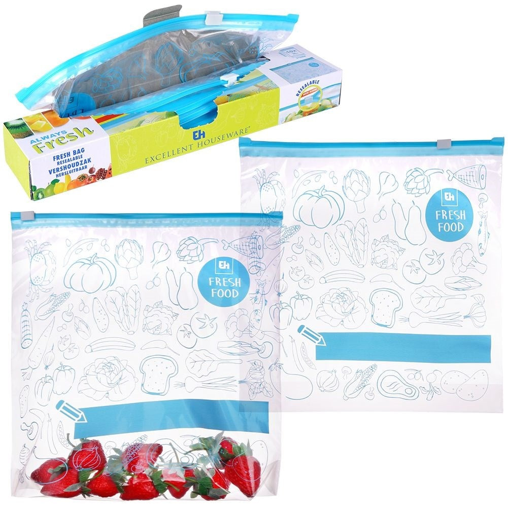 Plastic bags with tight closure for fridge and freezer, 3L, 10-pack