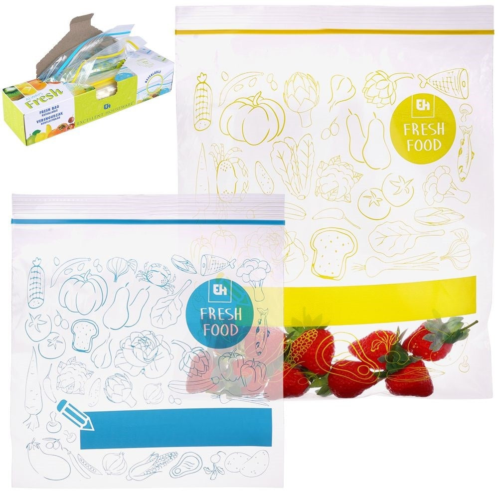 Plastic bags with tight closure for fridge and freezer, 40 pcs