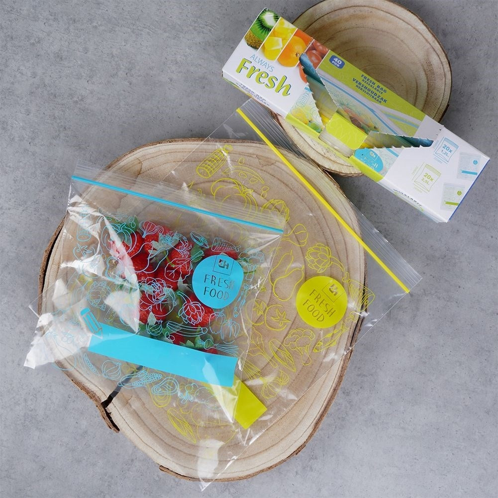 Plastic bags with tight closure for fridge and freezer, 40 pcs