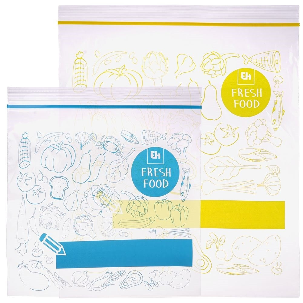 Plastic bags with tight closure for fridge and freezer, 40 pcs