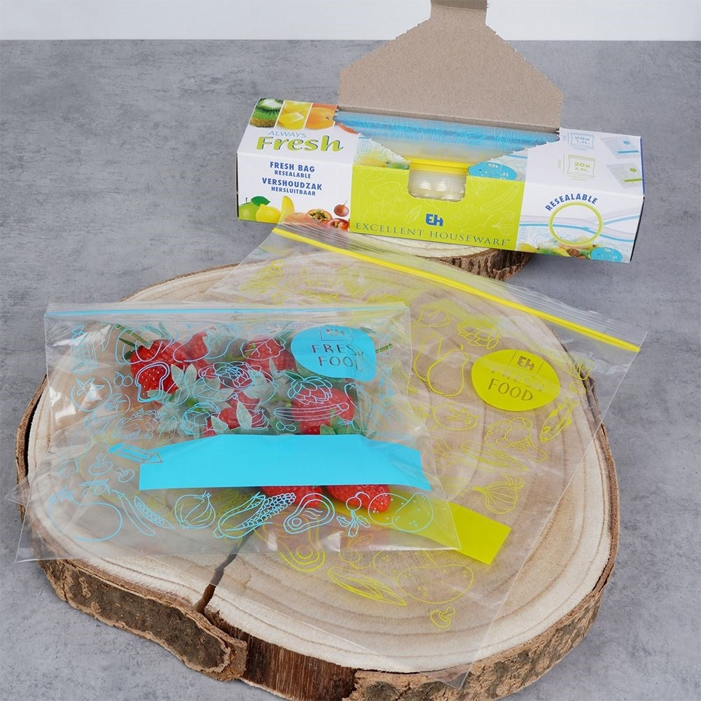 Plastic bags with tight closure for fridge and freezer, 40 pcs