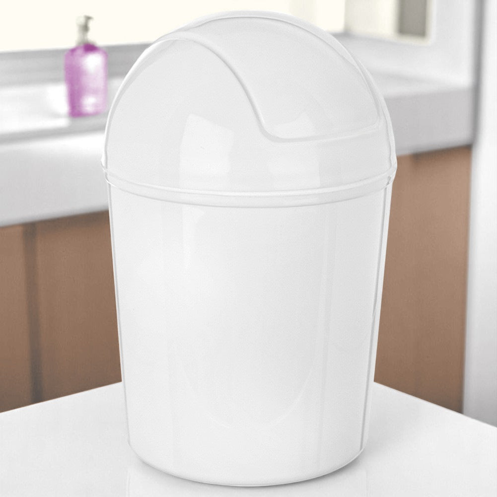 Plastic bathroom waste bin white 920 ml