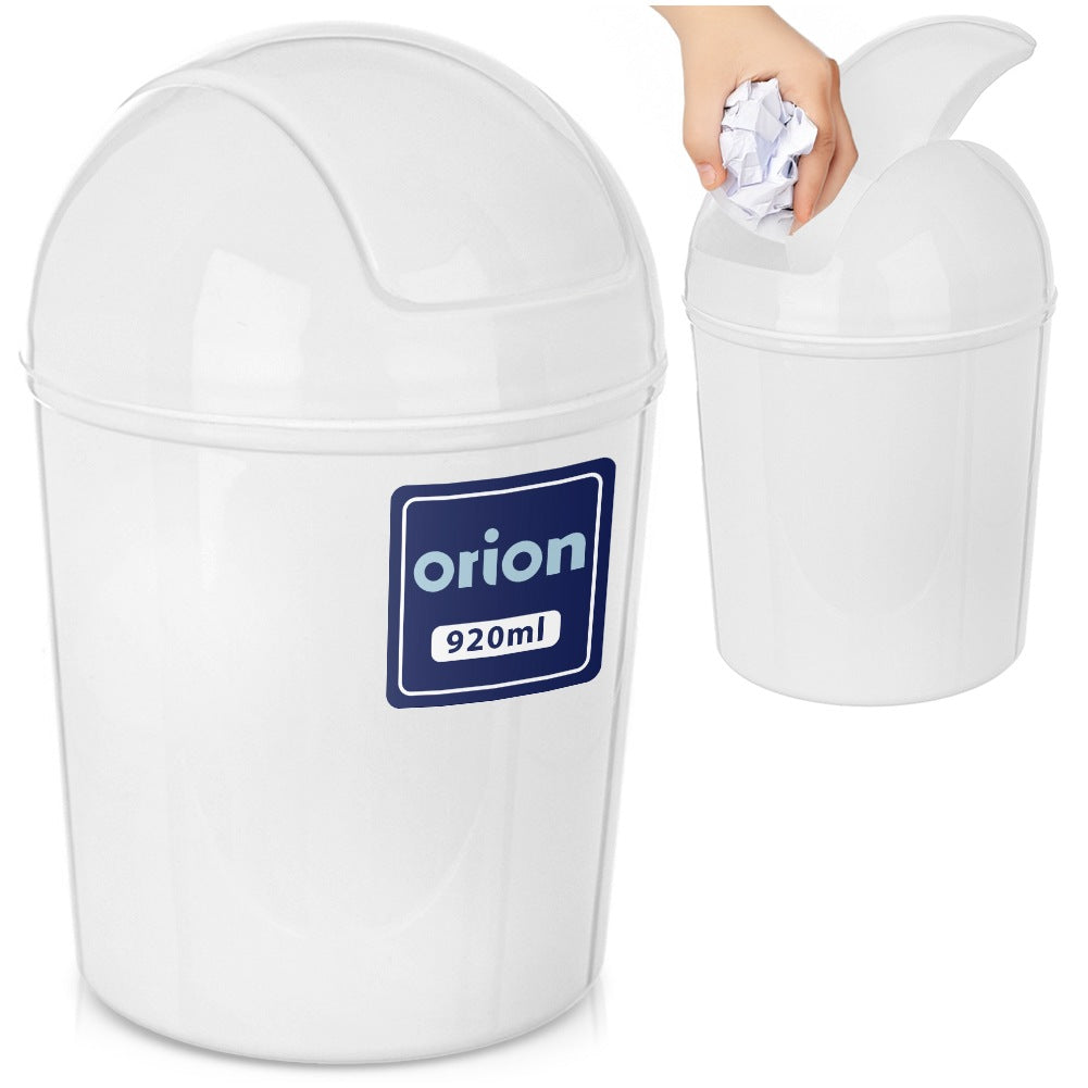 Plastic bathroom waste bin white 920 ml
