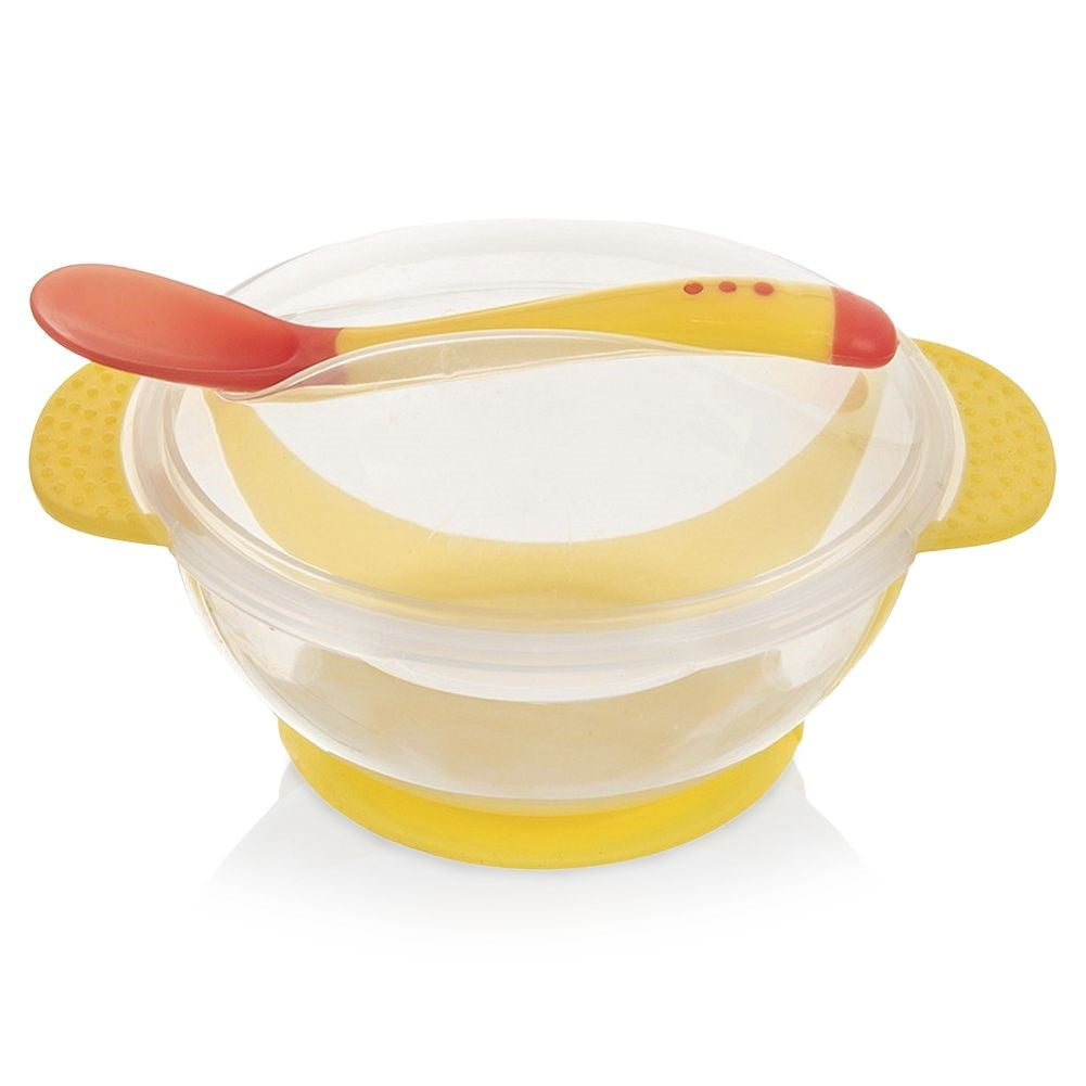 Plastic children's bowl with suction cup and spoon 400 ml