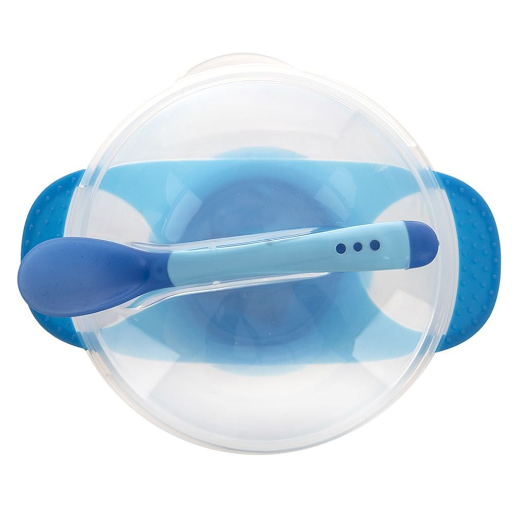 Plastic children's bowl with suction cup and spoon 400 ml