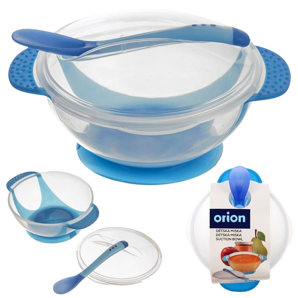 Plastic children's bowl with suction cup and spoon 400 ml