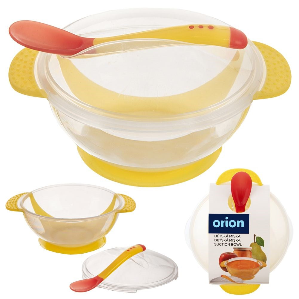 Plastic children's bowl with suction cup and spoon 400 ml