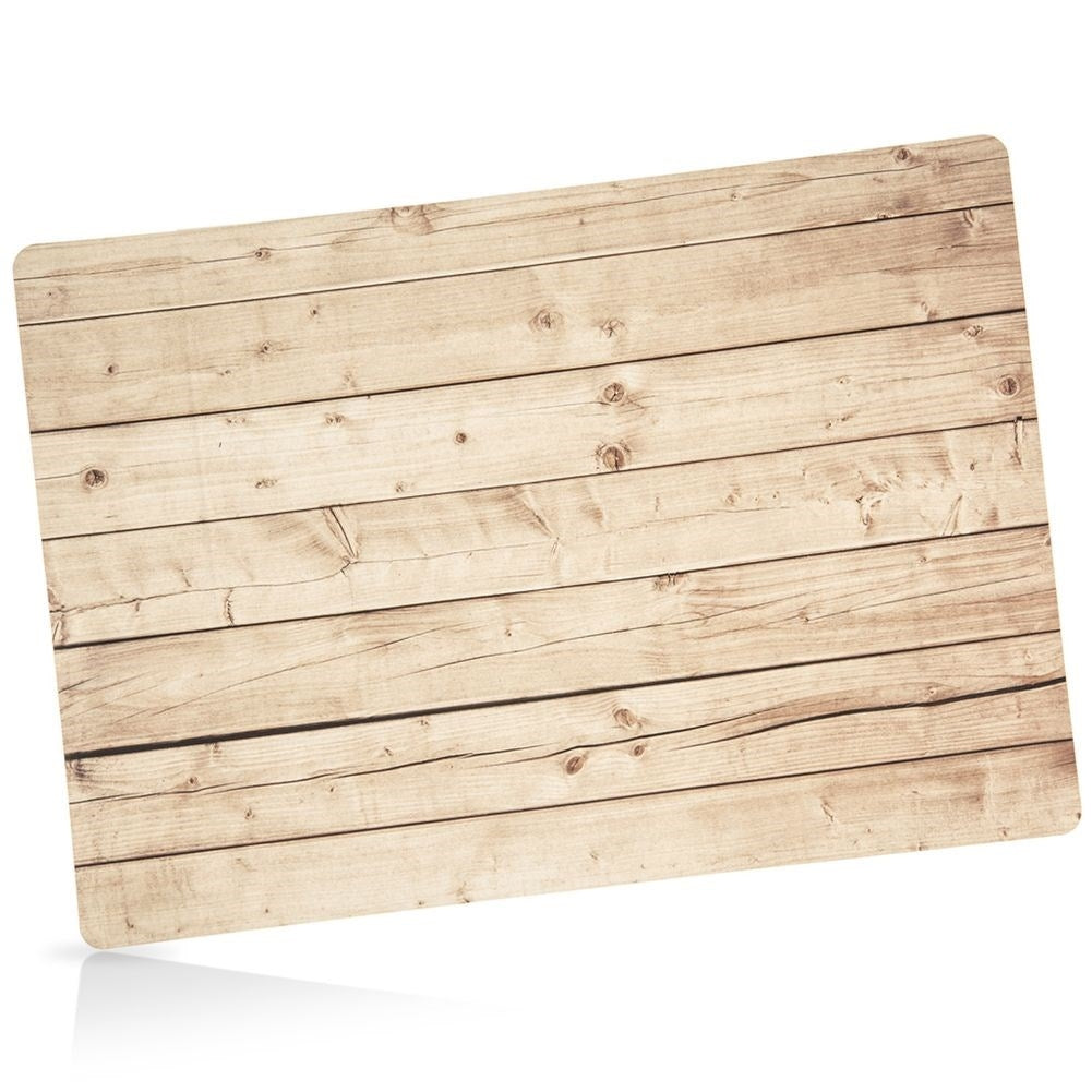 Plastic coasters with wooden decor - stylish protection for your table