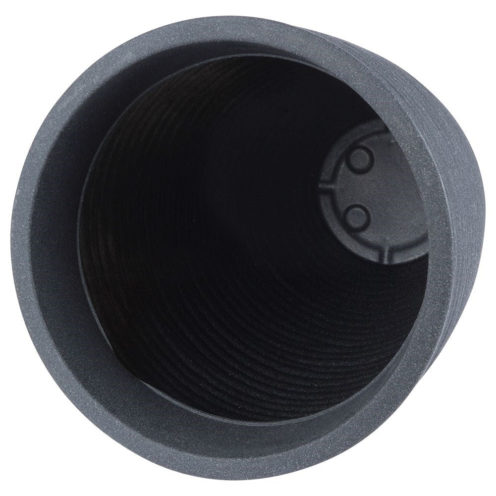 Plastic flower pot in stone imitation, graphite, weatherproof