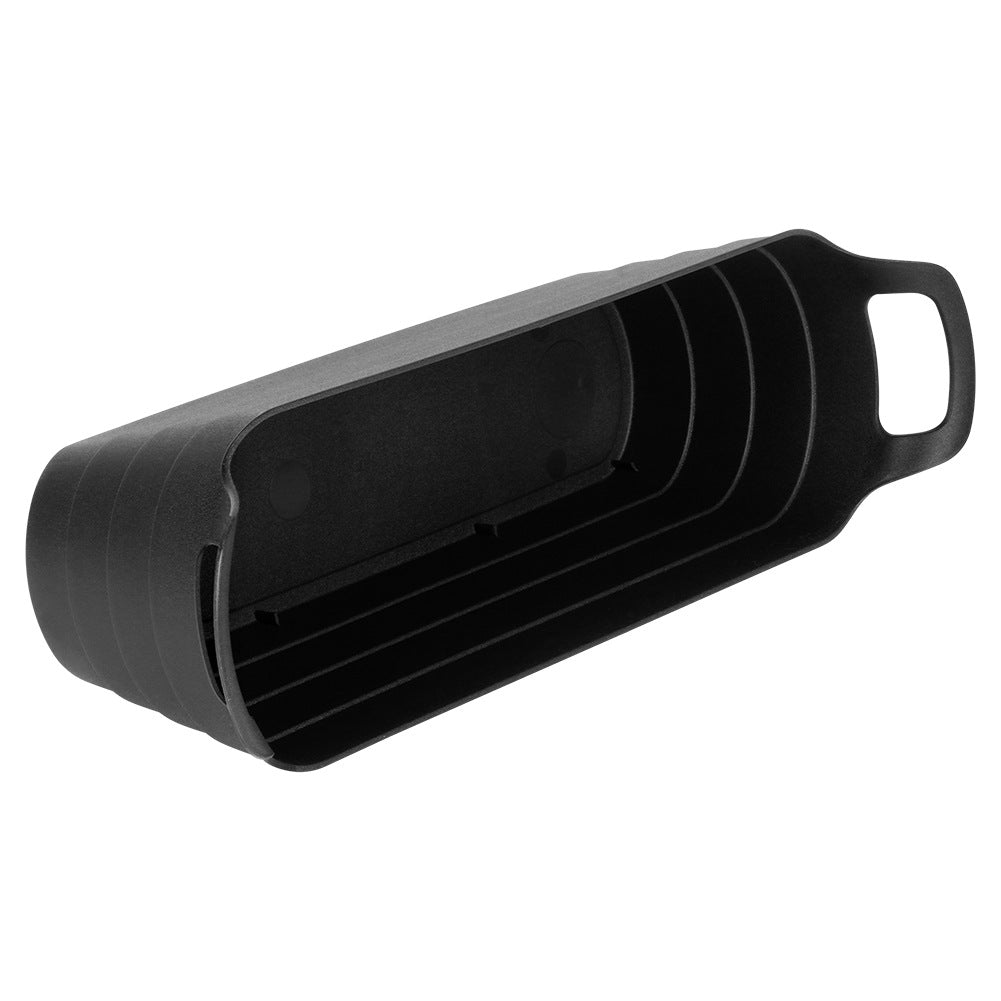Plastic garden pot, black, oblong, 44.5 cm