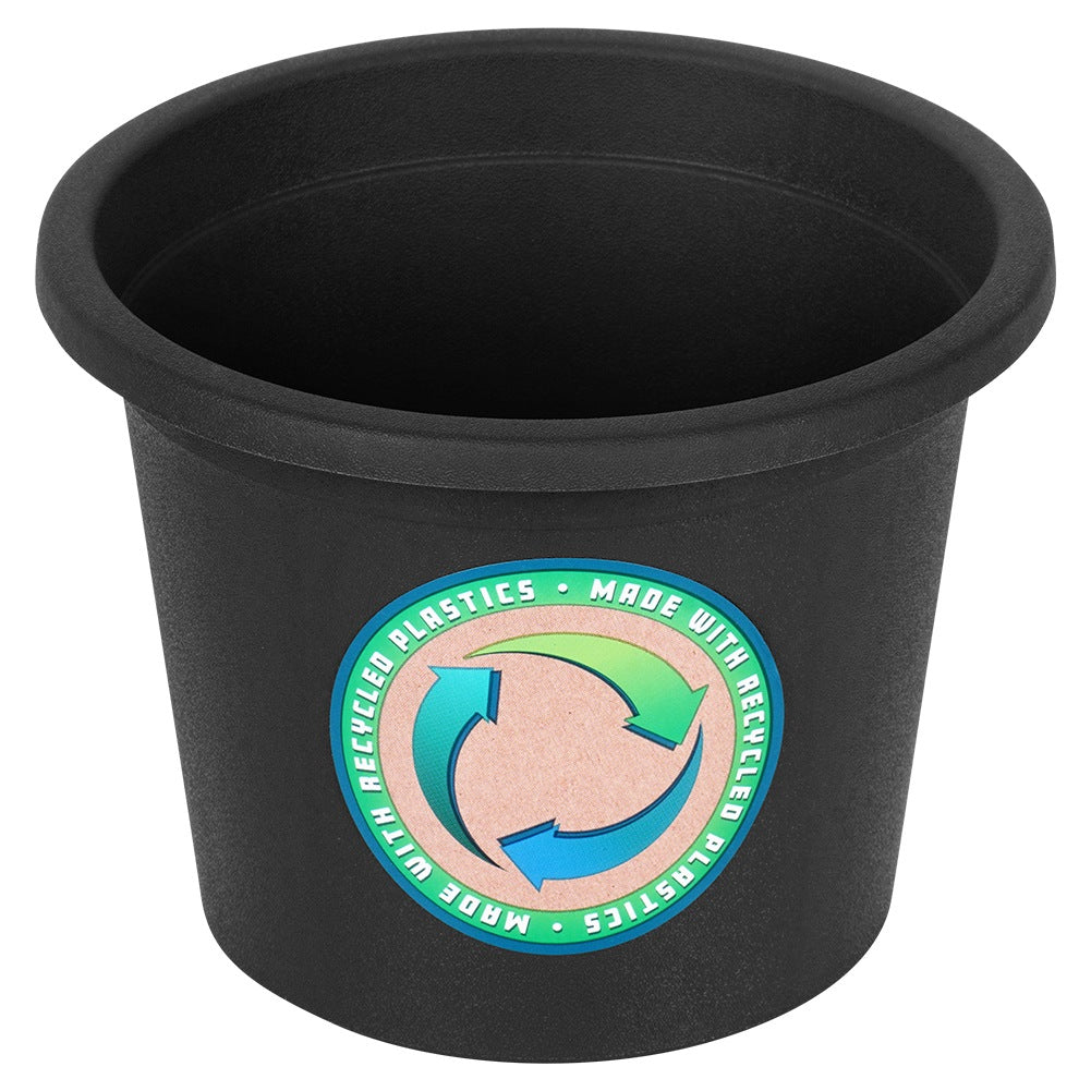 Plastic garden pot, black, round, 14.5 cm, 3 pcs.