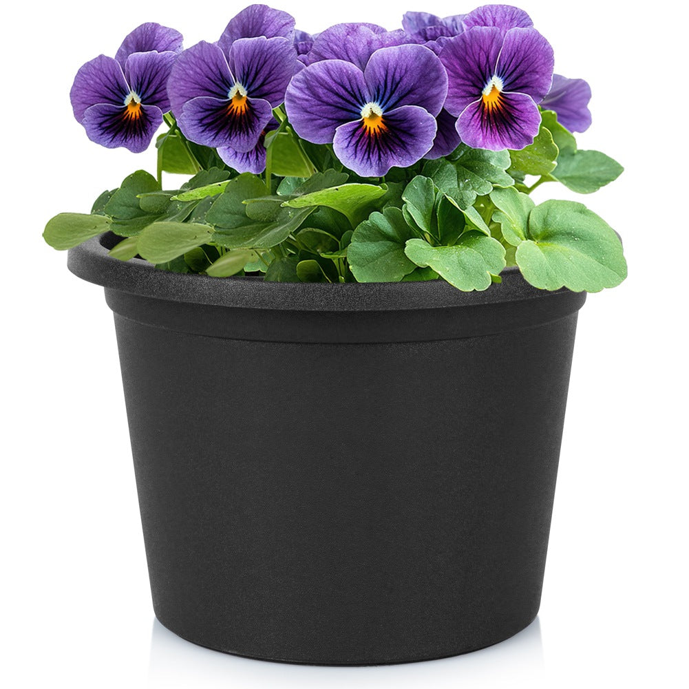 Plastic garden pot black round 20 cm