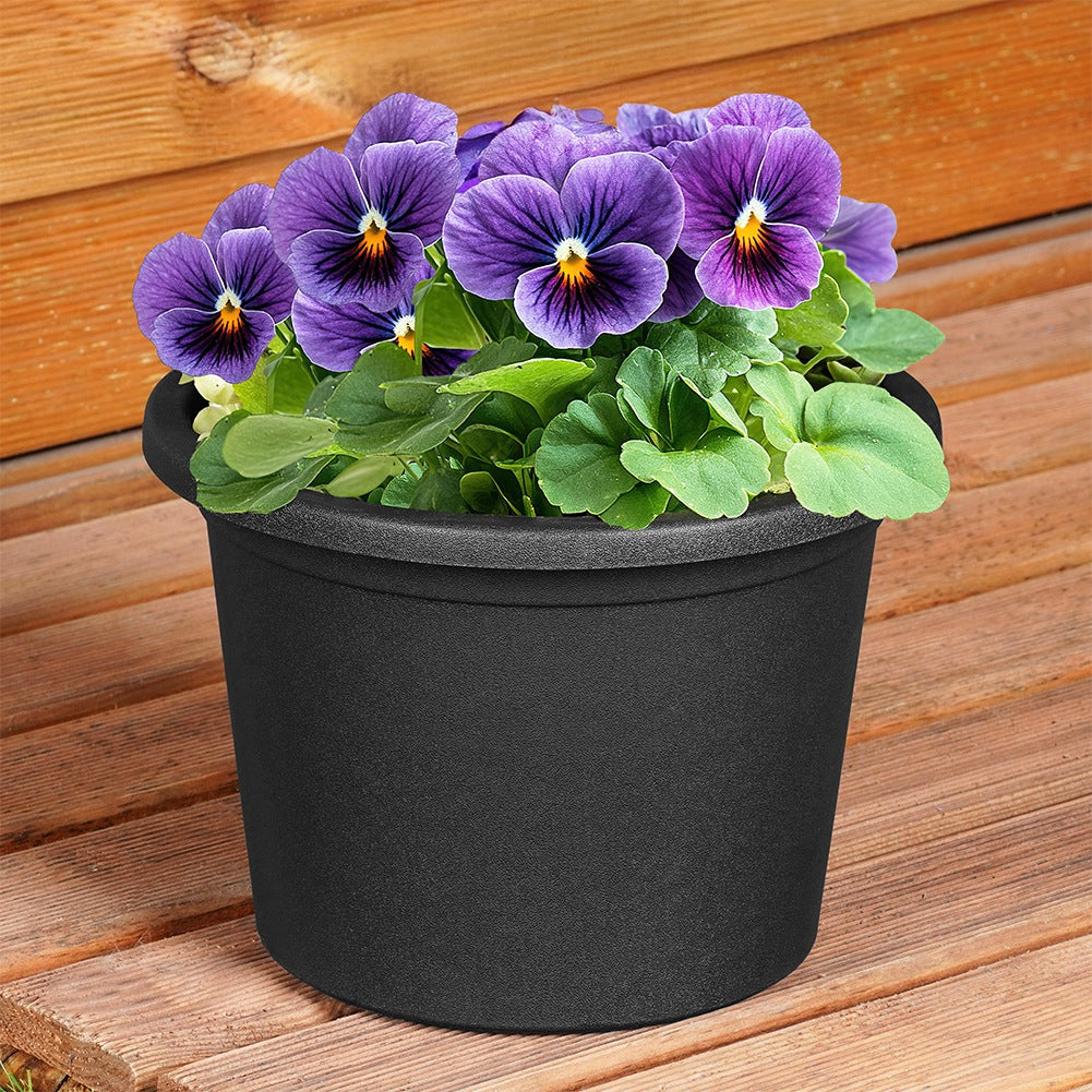 Plastic garden pot black round 20 cm