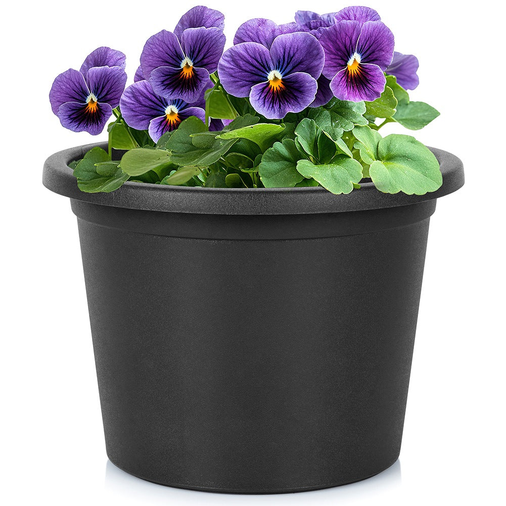 Plastic garden pot black round 23 cm