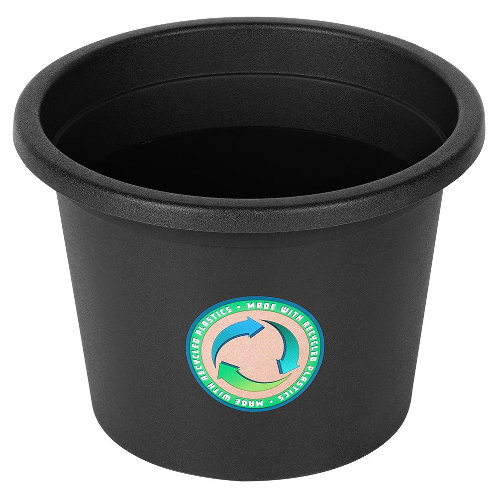 Plastic garden pot black round 23 cm