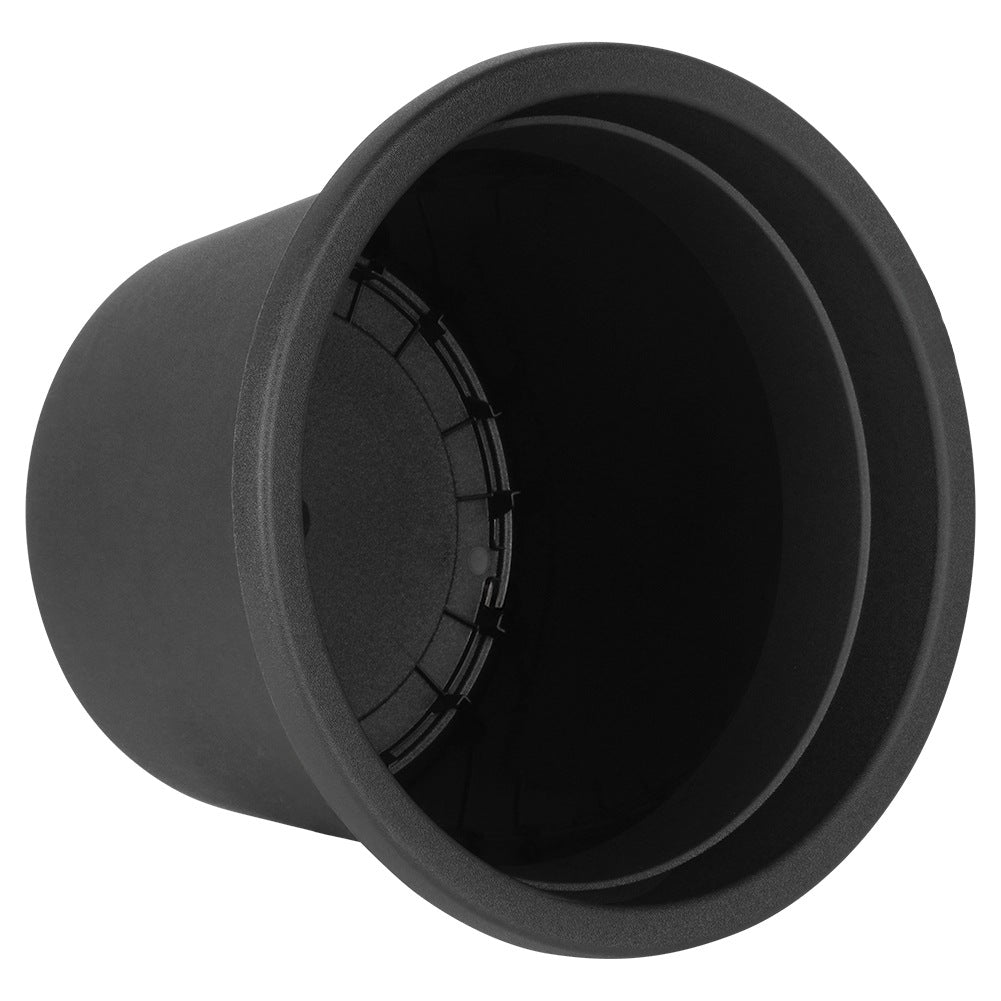 Plastic garden pot, black, round, 27.5 cm