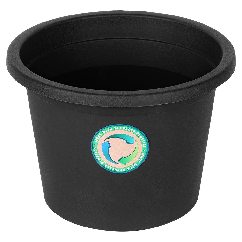Plastic garden pot, black, round, 27.5 cm